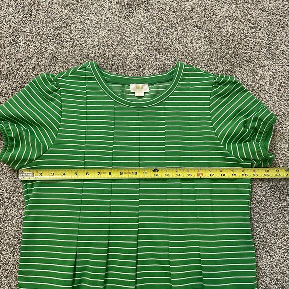 Maeve Anthropologie green & white striped short sleeve top size L - Picture 10 of 13